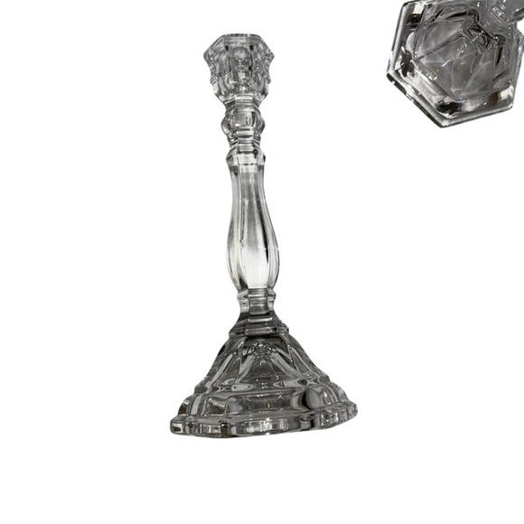 Unbranded Crystal Candle Holders Set of 2 Candle Sticks Clear Formal Dining - Picture 4 of 5